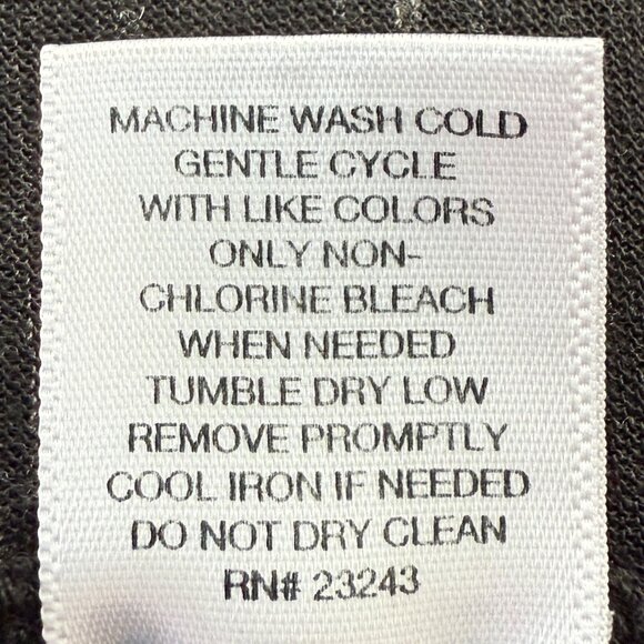 New York & Co Soho Street Sheer V-Neck Tee Women L Black w/White Lines - Picture 6 of 7